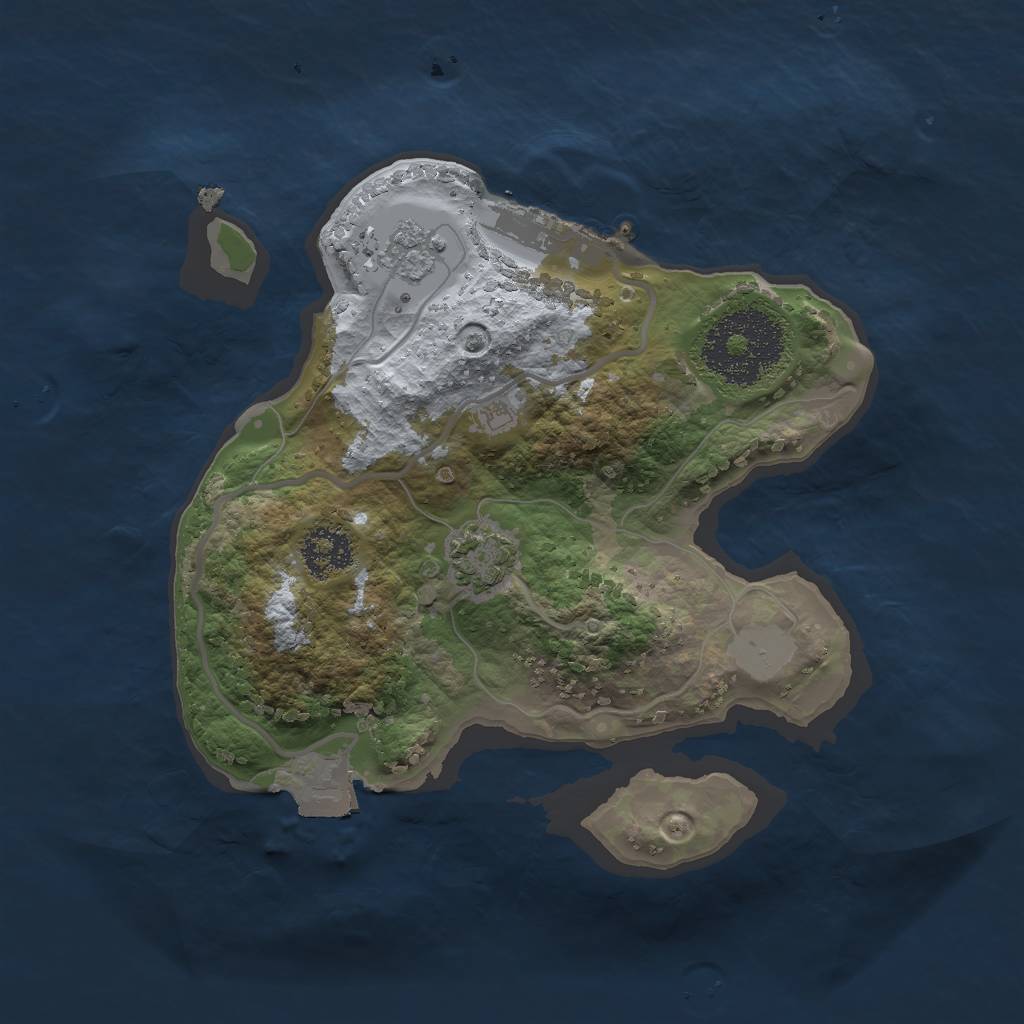Rust Map: Procedural Map, Size: 2000, Seed: 2088907076, 6 Monuments