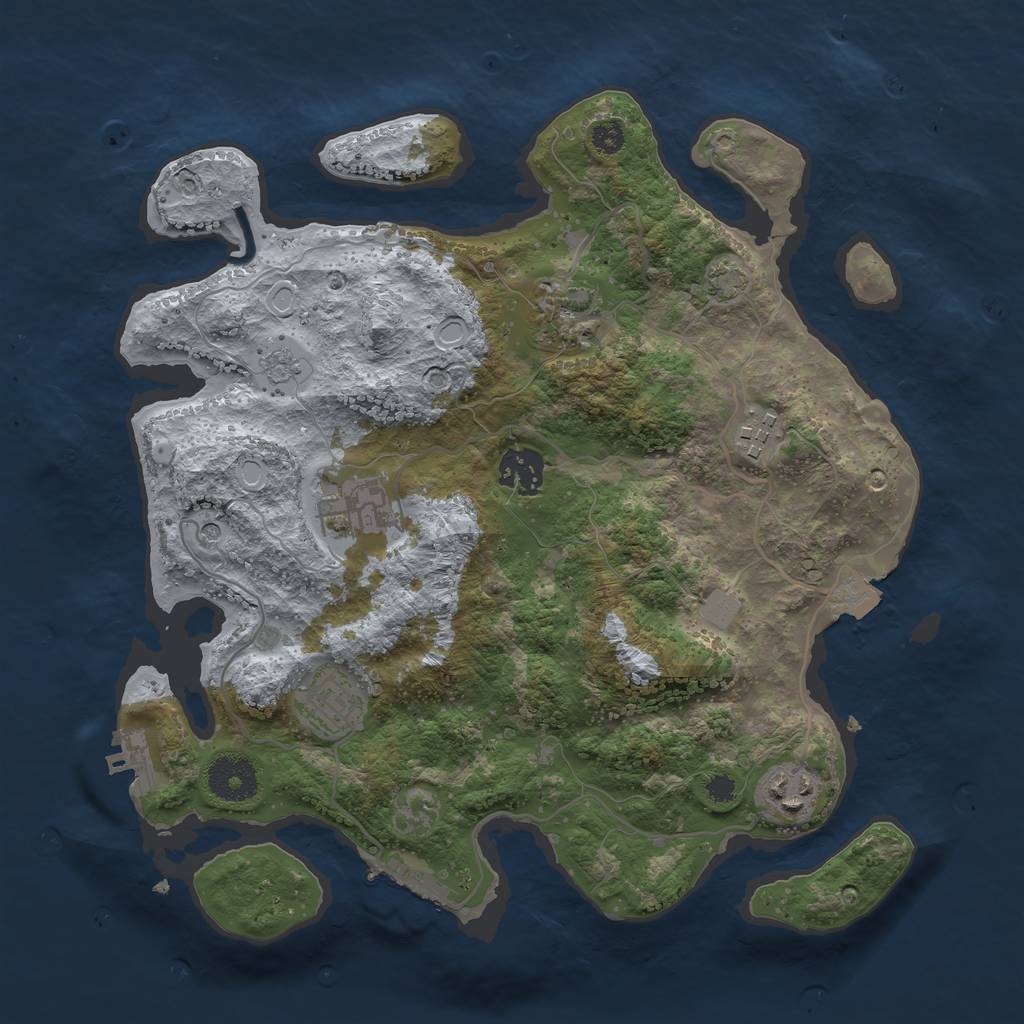Rust Map: Procedural Map, Size: 3250, Seed: 861775106, 14 Monuments