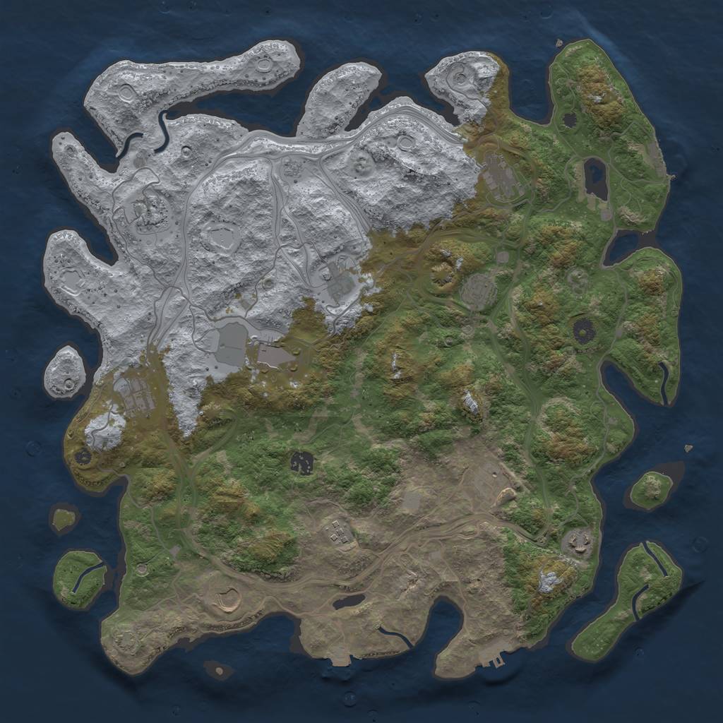 Rust Map: Procedural Map, Size: 4500, Seed: 1662827397, 19 Monuments