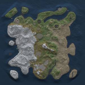 Thumbnail Rust Map: Procedural Map, Size: 3500, Seed: 1516381616, 15 Monuments