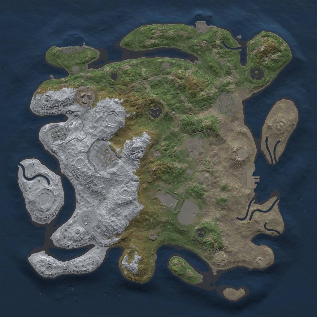 Rust Map: Procedural Map, Size: 3500, Seed: 51459739, 15 Monuments