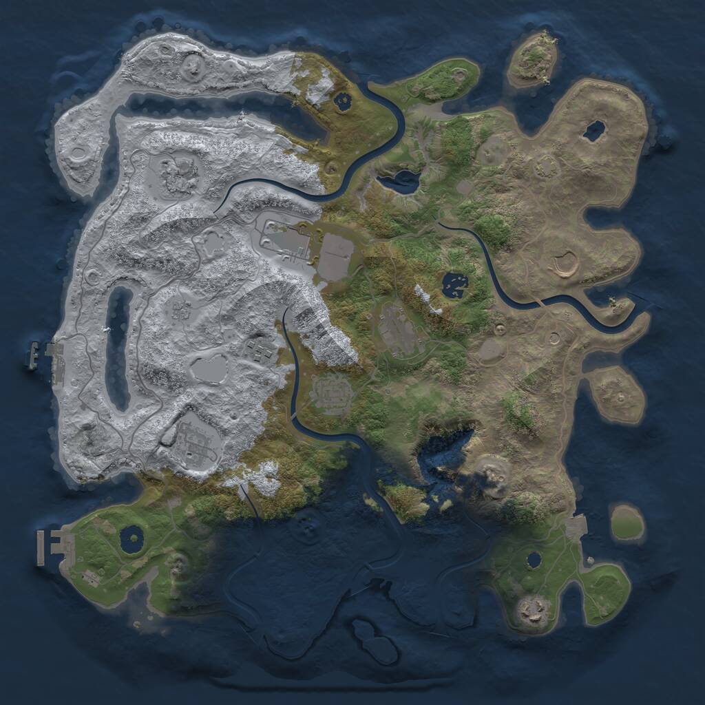 Rust Map: Procedural Map, Size: 4000, Seed: 119999, 15 Monuments