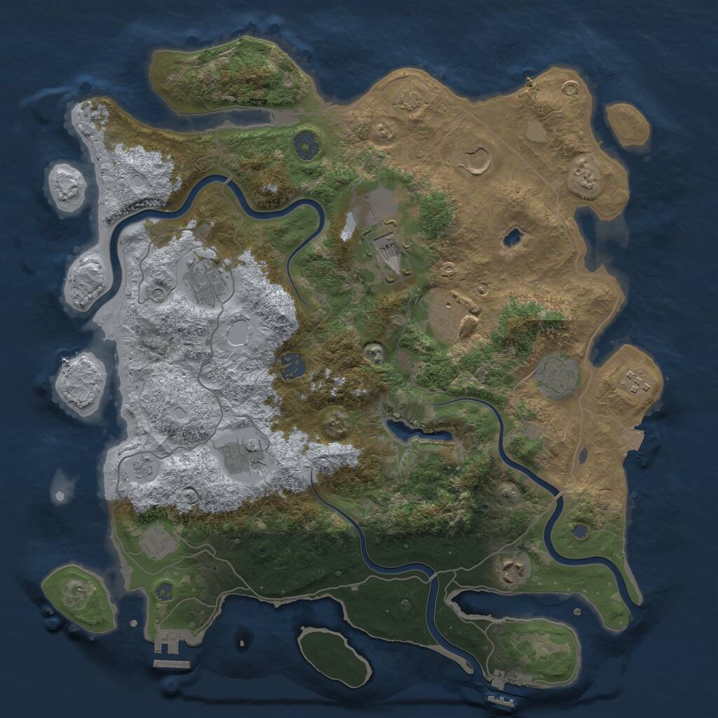 Rust Map: Procedural Map, Size: 4000, Seed: 1964793, 15 Monuments