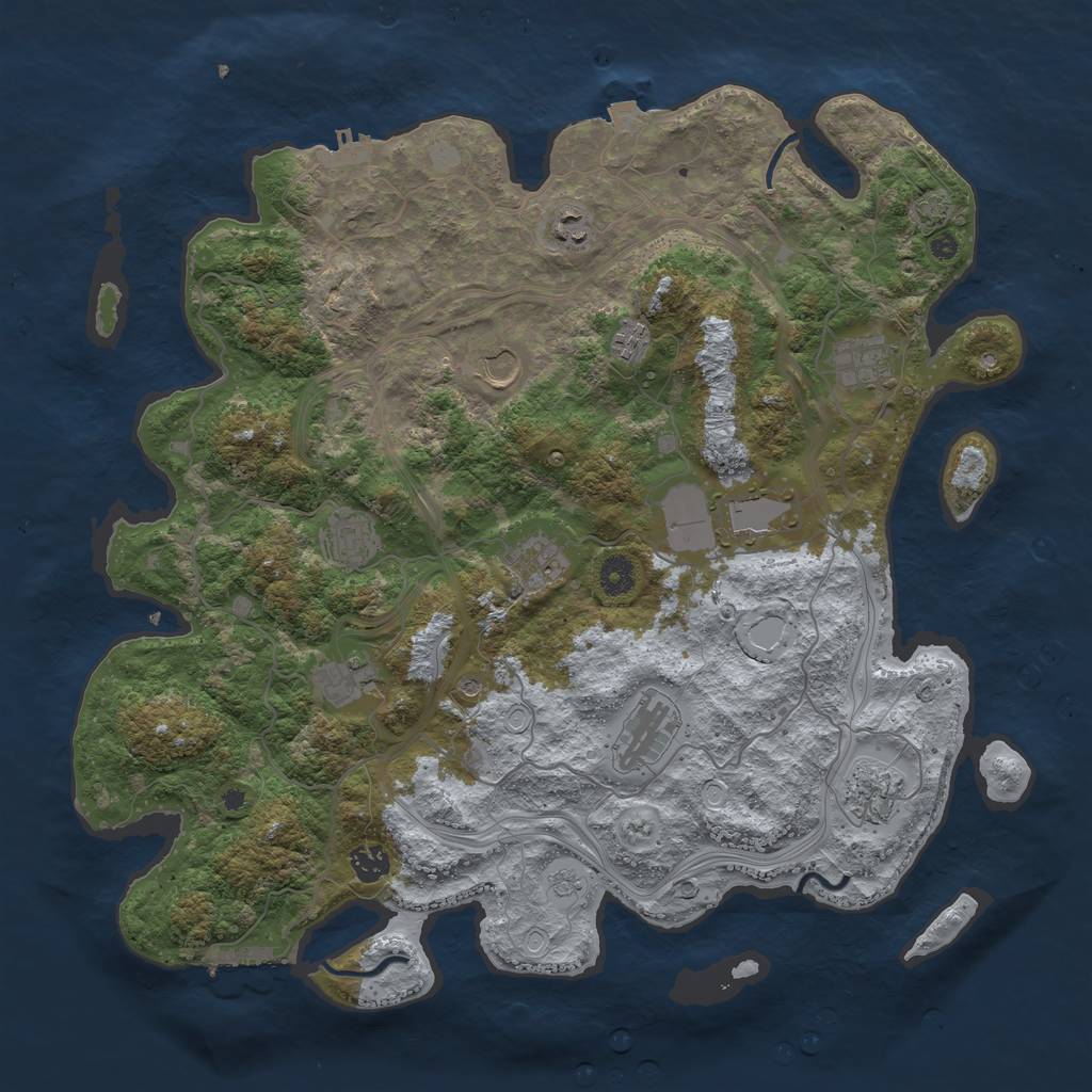 Rust Map: Procedural Map, Size: 4250, Seed: 820303476, 19 Monuments
