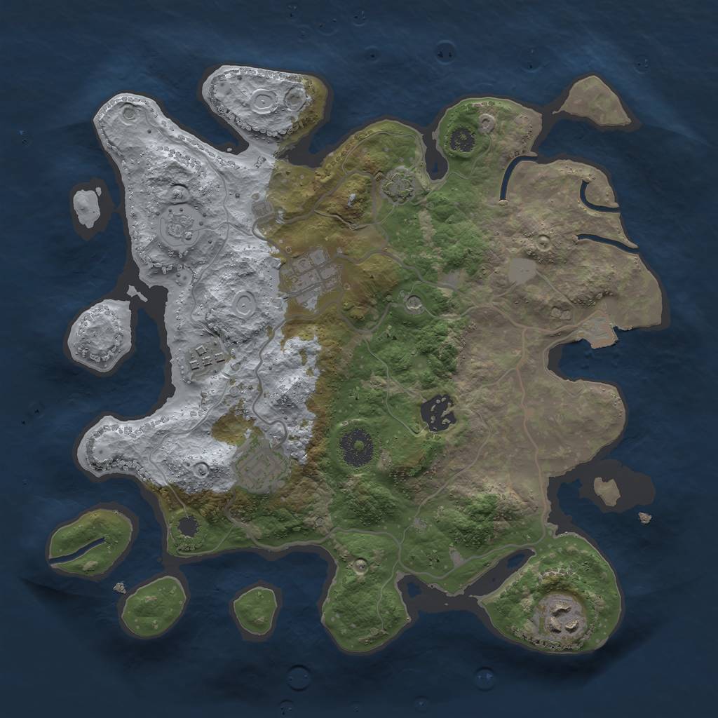 Rust Map: Procedural Map, Size: 3000, Seed: 57981698, 11 Monuments