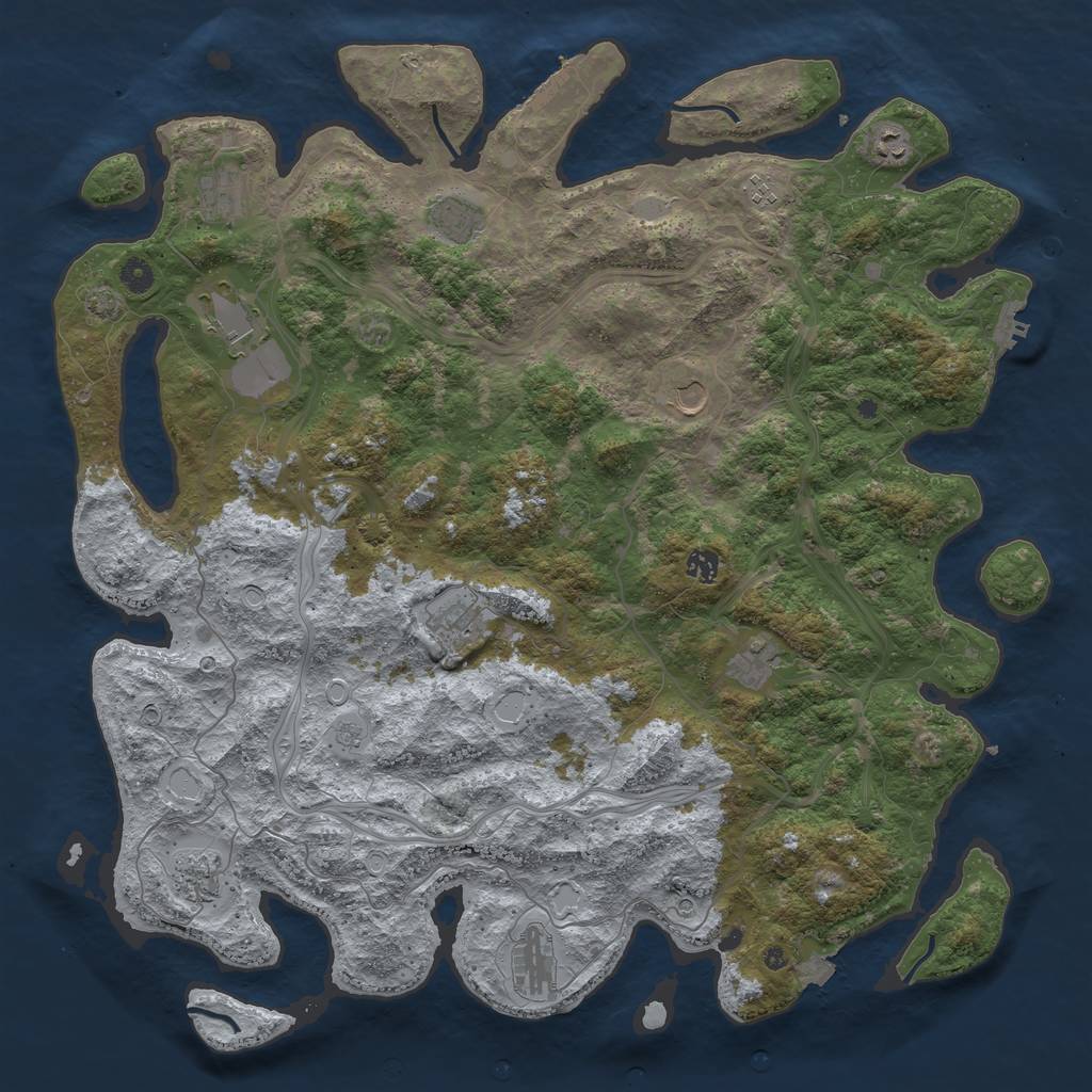 Rust Map: Procedural Map, Size: 4800, Seed: 199995462, 19 Monuments