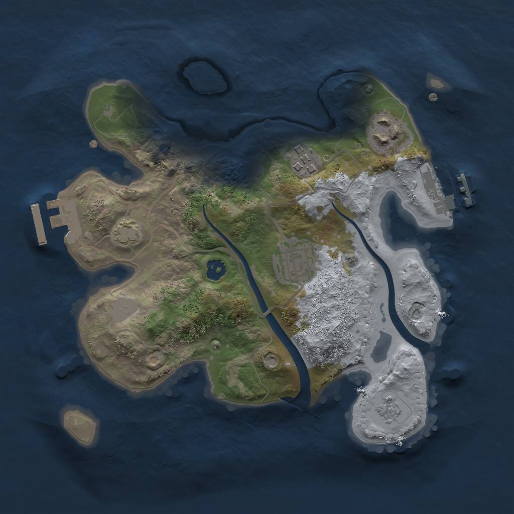 Rust Map: Procedural Map, Size: 2500, Seed: 3012313, 8 Monuments