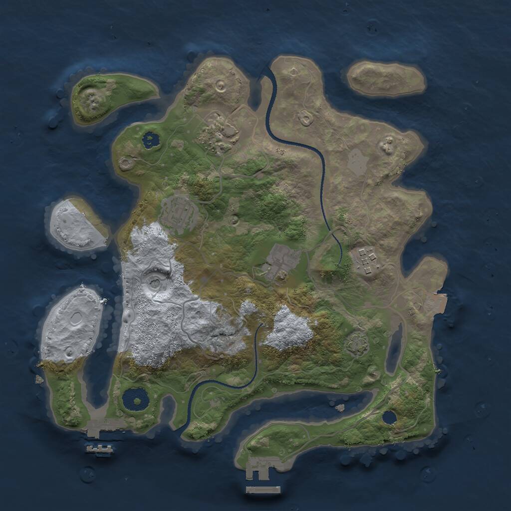 Rust Map: Procedural Map, Size: 3000, Seed: 1812684515, 9 Monuments