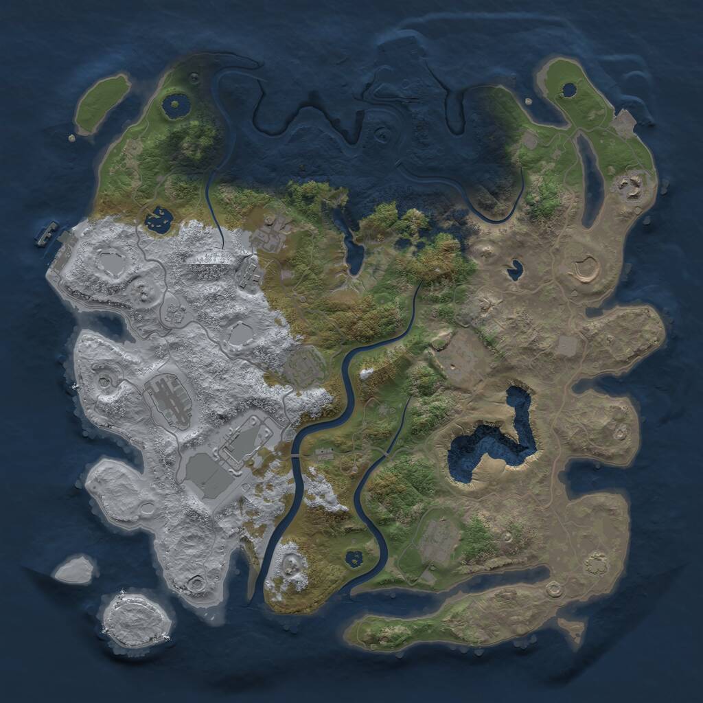 Rust Map: Procedural Map, Size: 4000, Seed: 1493891934, 16 Monuments