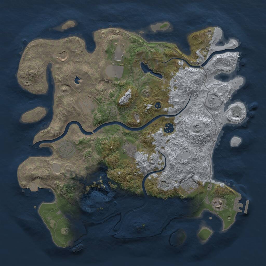 Rust Map: Procedural Map, Size: 4000, Seed: 477010, 15 Monuments