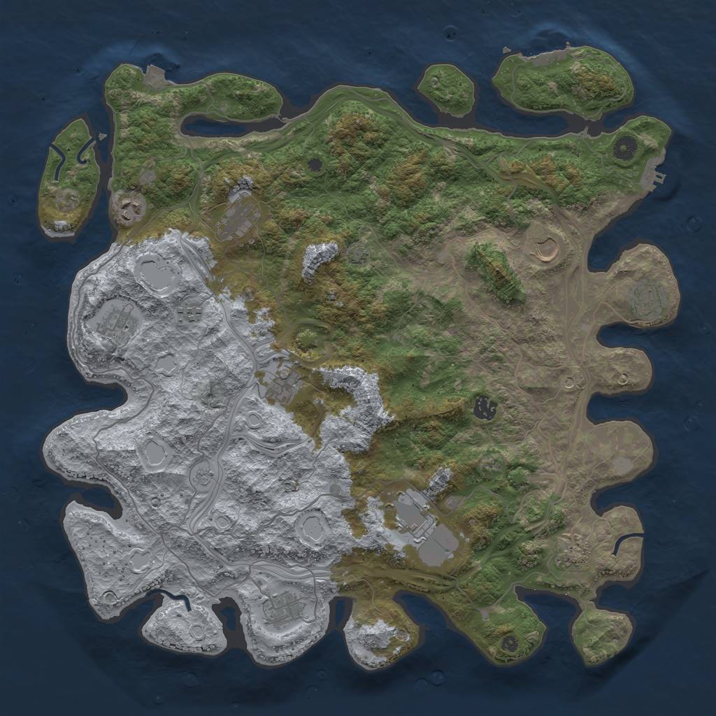 Rust Map: Procedural Map, Size: 4500, Seed: 11987, 19 Monuments