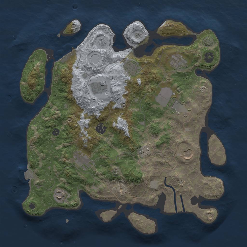 Rust Map: Procedural Map, Size: 3500, Seed: 1451669783, 16 Monuments