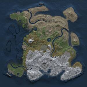 Thumbnail Rust Map: Procedural Map, Size: 3500, Seed: 1674695399, 13 Monuments