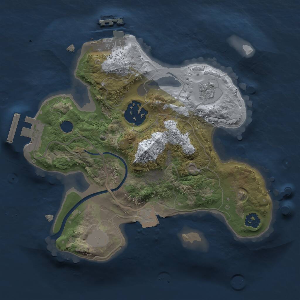 Rust Map: Procedural Map, Size: 2000, Seed: 340600368, 5 Monuments