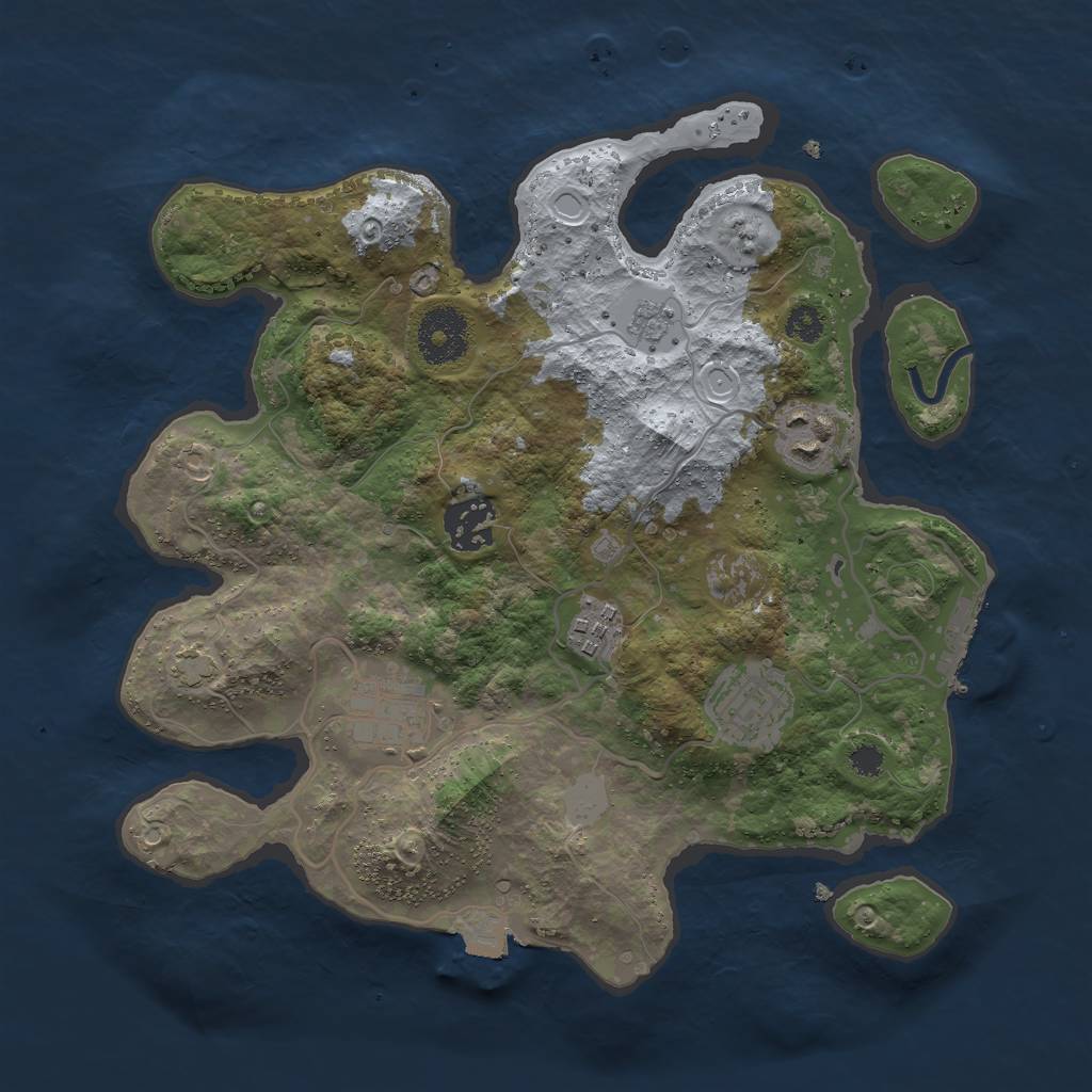 Rust Map: Procedural Map, Size: 3000, Seed: 435123421, 11 Monuments