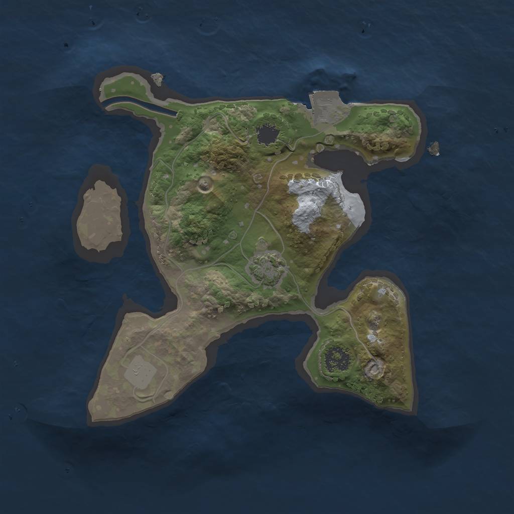 Rust Map: Procedural Map, Size: 2000, Seed: 1840000738, 4 Monuments