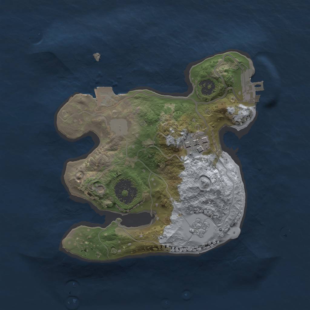 Rust Map: Procedural Map, Size: 2000, Seed: 1830801229, 6 Monuments