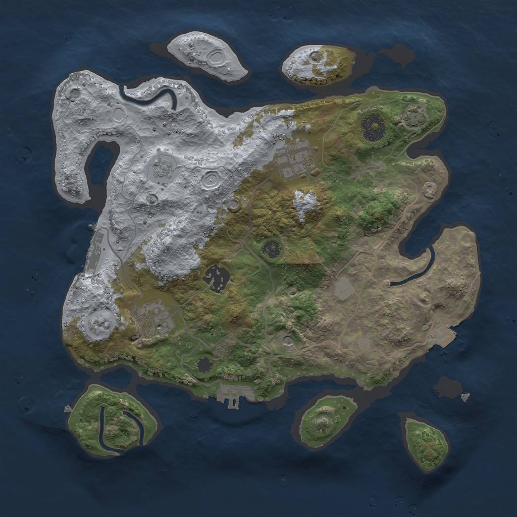 Rust Map: Procedural Map, Size: 3000, Seed: 1462015170, 11 Monuments