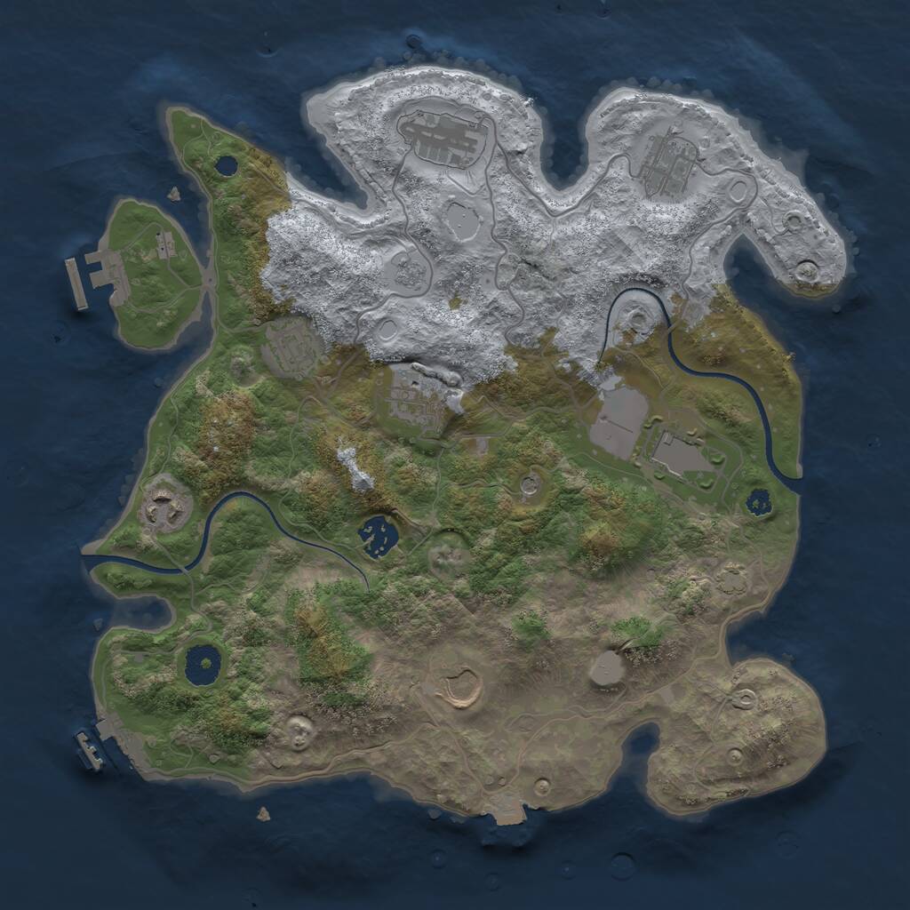 Rust Map: Procedural Map, Size: 3500, Seed: 18042, 14 Monuments