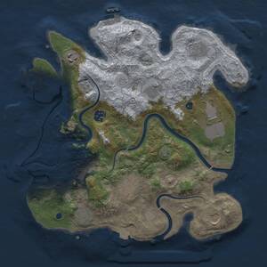Thumbnail Rust Map: Procedural Map, Size: 3500, Seed: 18042, 15 Monuments