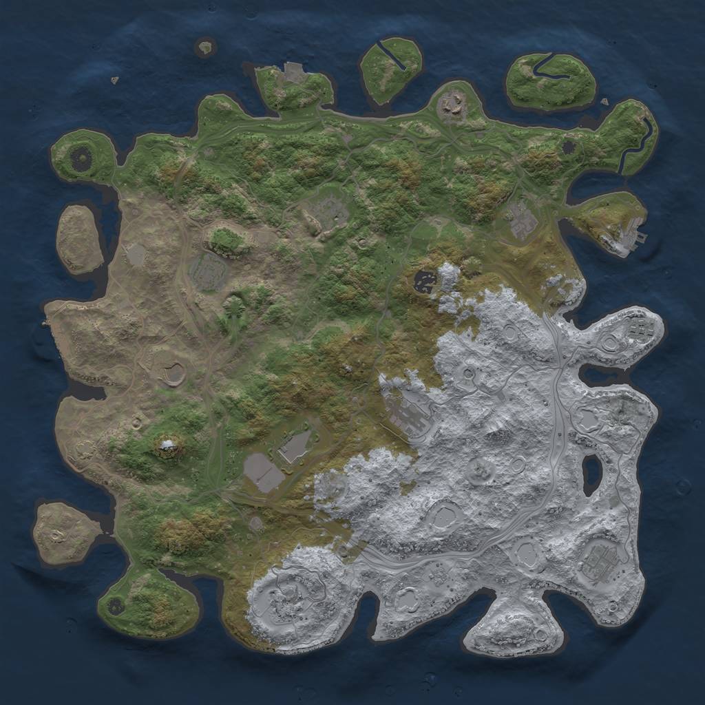 Rust Map: Procedural Map, Size: 4500, Seed: 1112202582, 19 Monuments