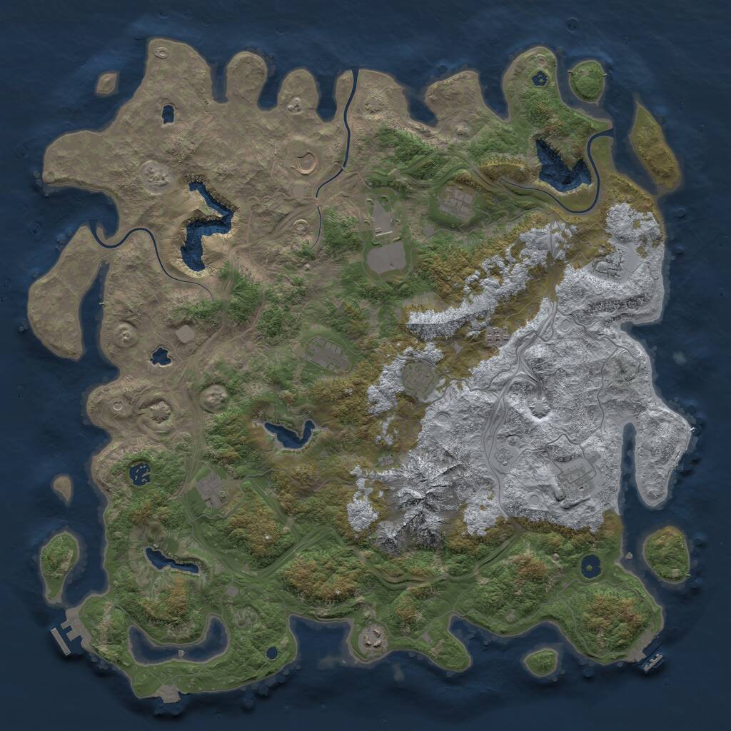 Rust Map: Procedural Map, Size: 5000, Seed: 225072803, 17 Monuments