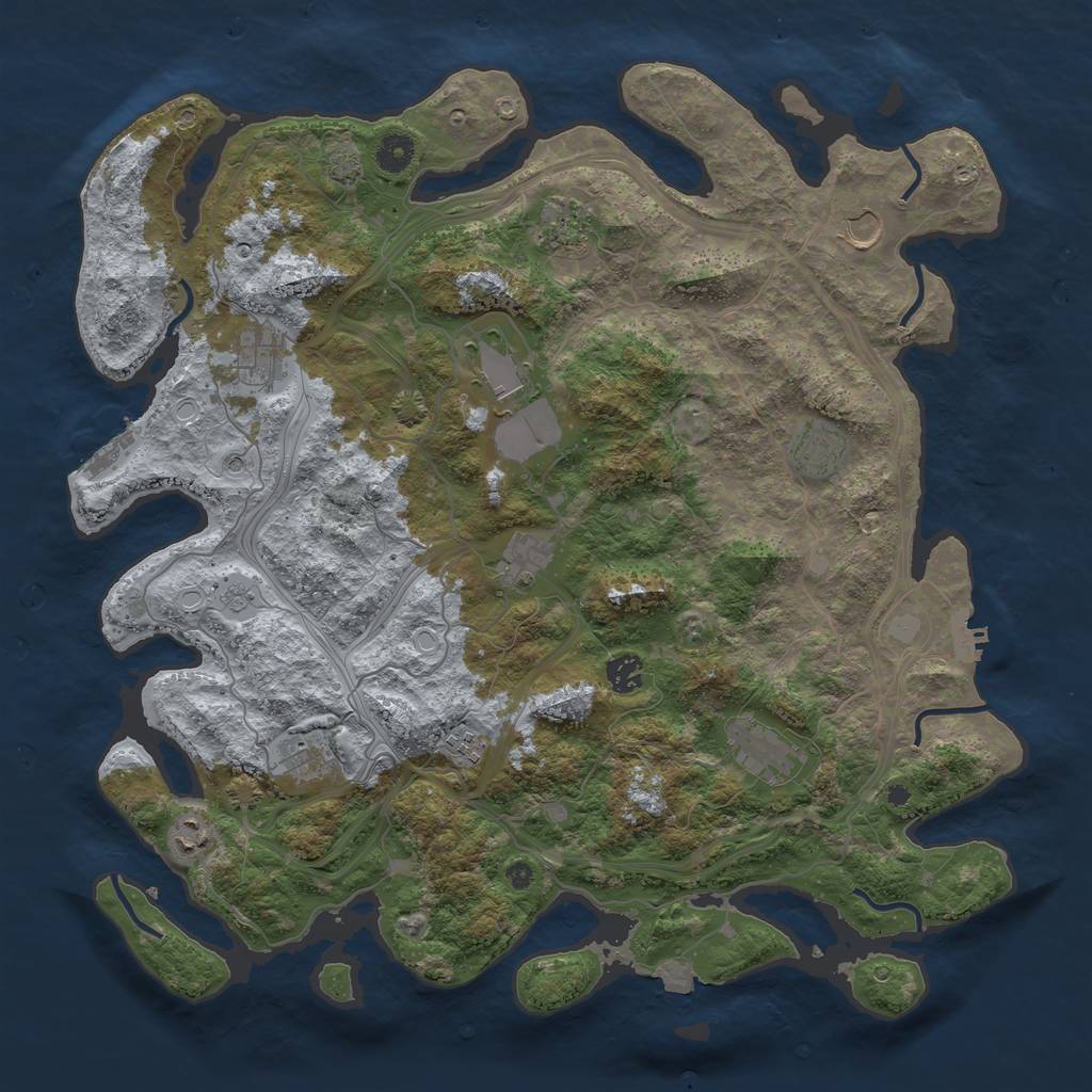 Rust Map: Procedural Map, Size: 4300, Seed: 35551322, 19 Monuments