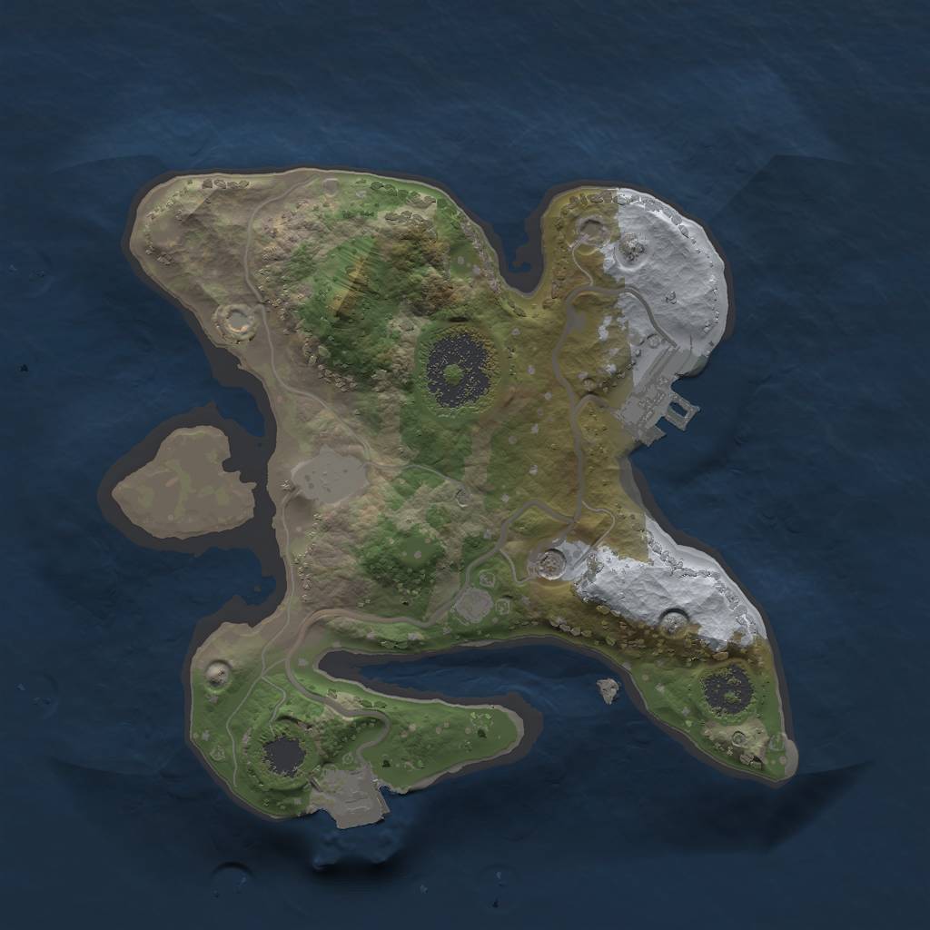 Rust Map: Procedural Map, Size: 2000, Seed: 1448558238, 5 Monuments
