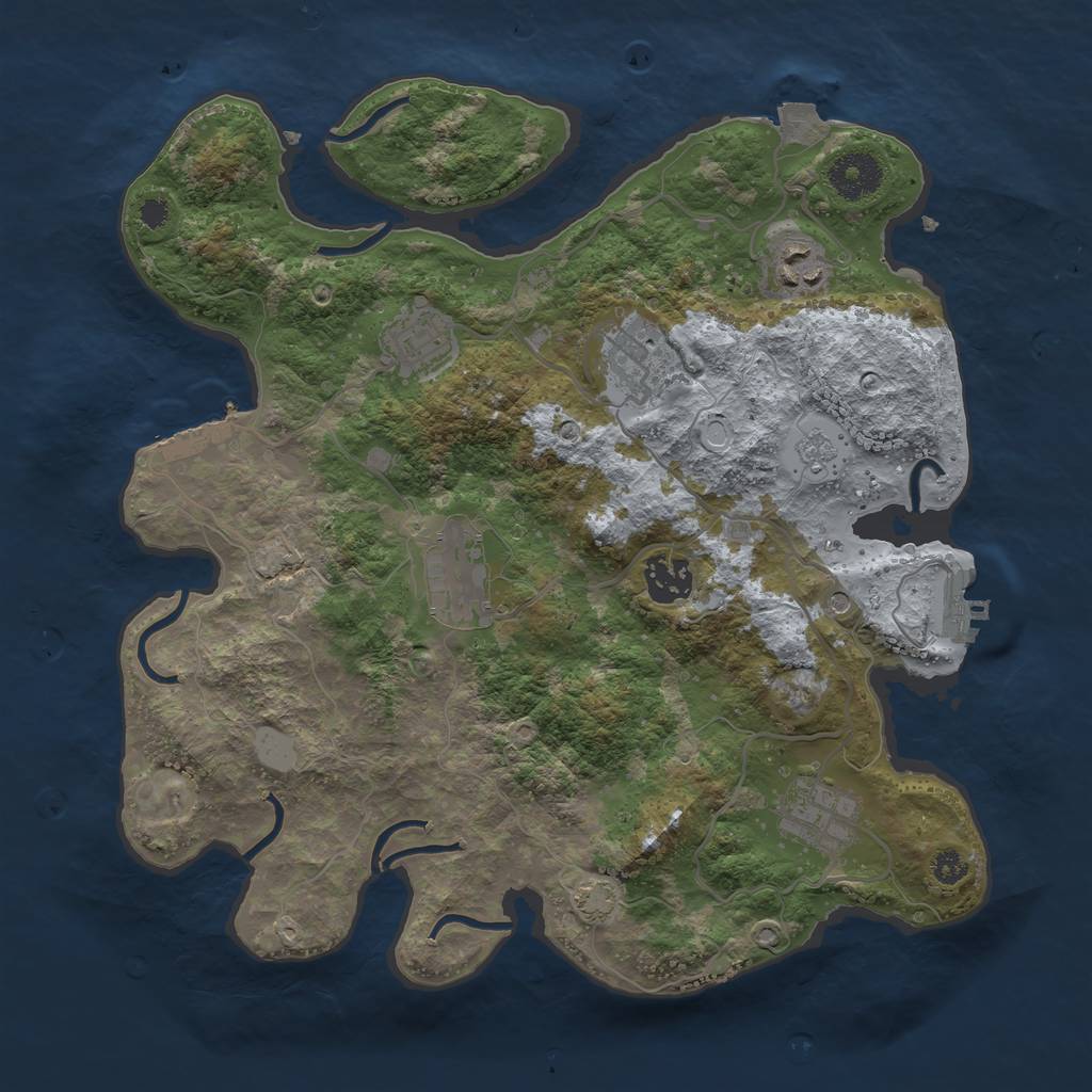 Rust Map: Procedural Map, Size: 3300, Seed: 40, 14 Monuments
