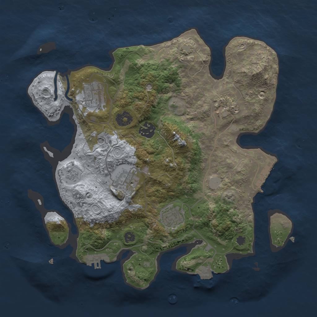 Rust Map: Procedural Map, Size: 3000, Seed: 23432, 13 Monuments