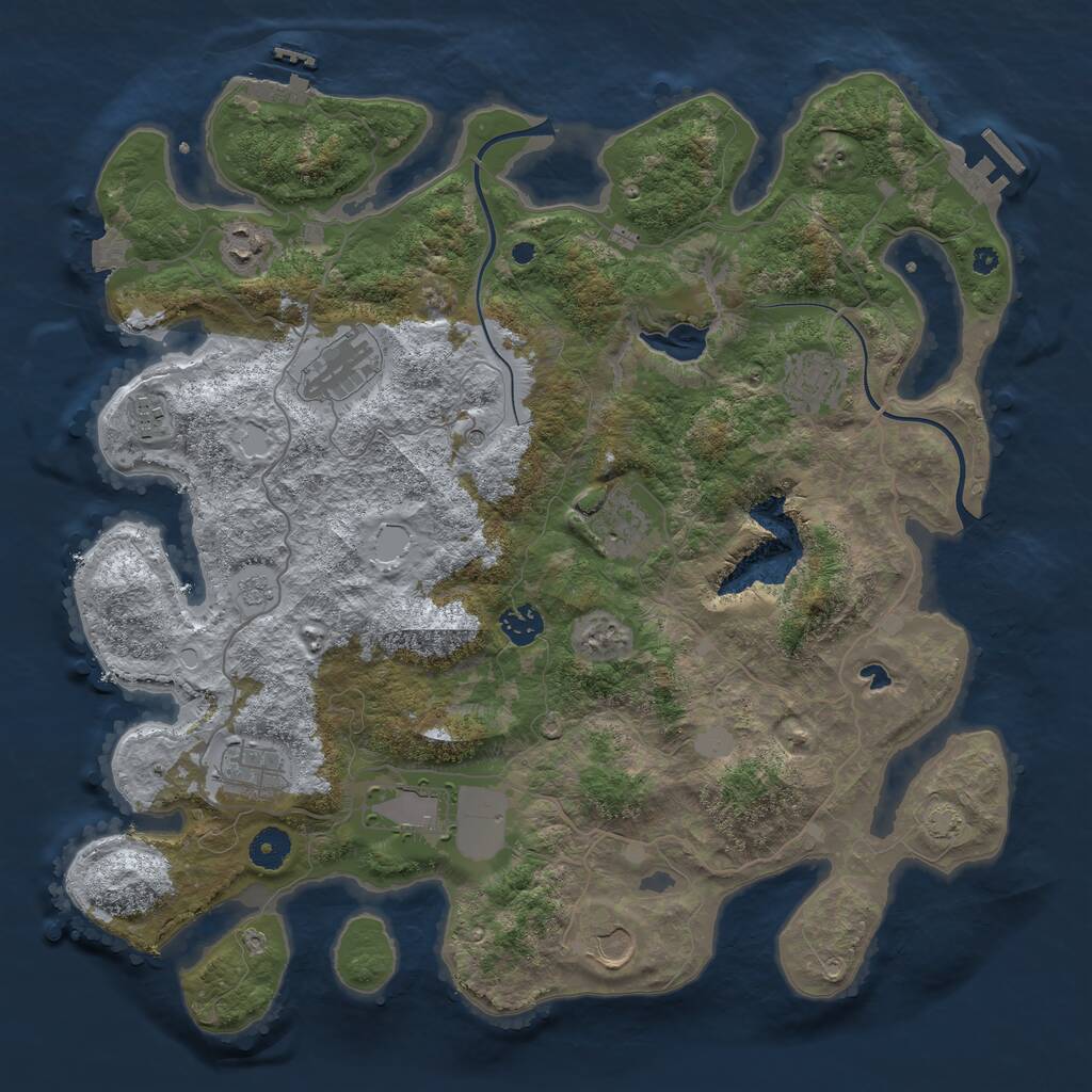 Rust Map: Procedural Map, Size: 4000, Seed: 51959042, 15 Monuments