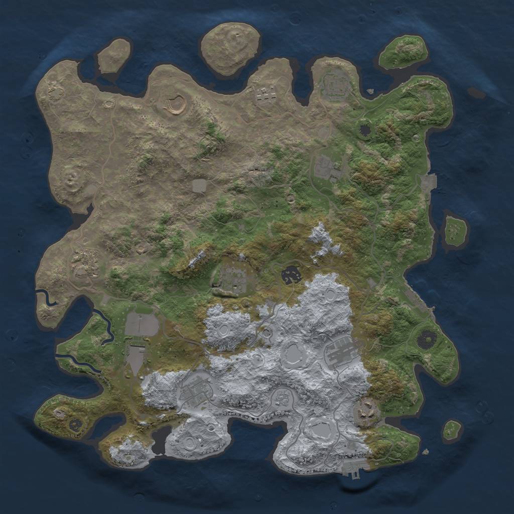 Rust Map: Procedural Map, Size: 4000, Seed: 112820190, 19 Monuments
