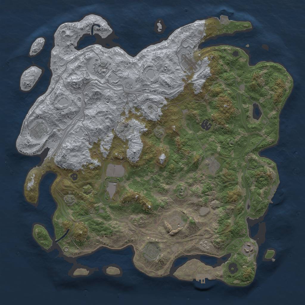 Rust Map: Procedural Map, Size: 4400, Seed: 64796500, 18 Monuments