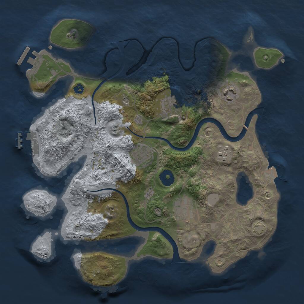 Rust Map: Procedural Map, Size: 3000, Seed: 973505071, 10 Monuments