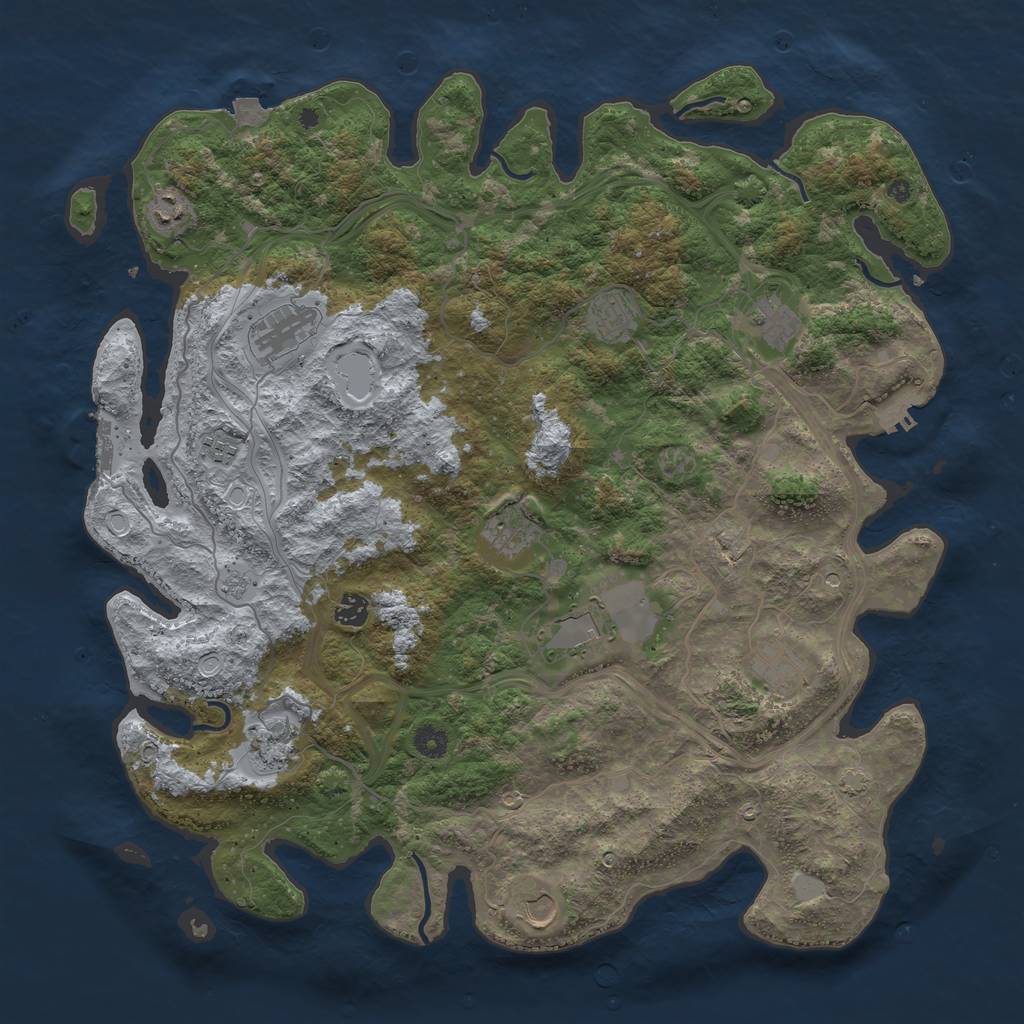 Rust Map: Procedural Map, Size: 4500, Seed: 2579864, 19 Monuments
