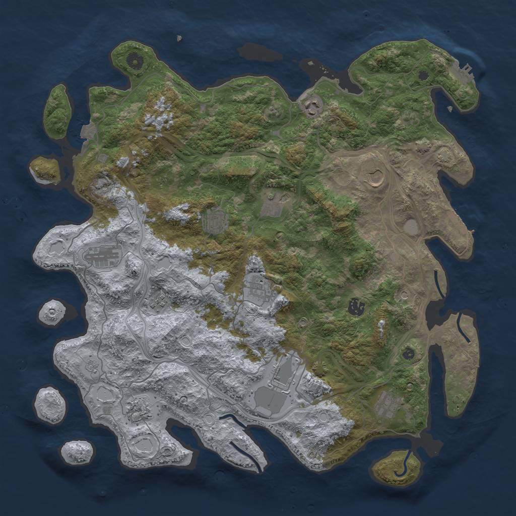 Rust Map: Procedural Map, Size: 4500, Seed: 1649267630, 19 Monuments