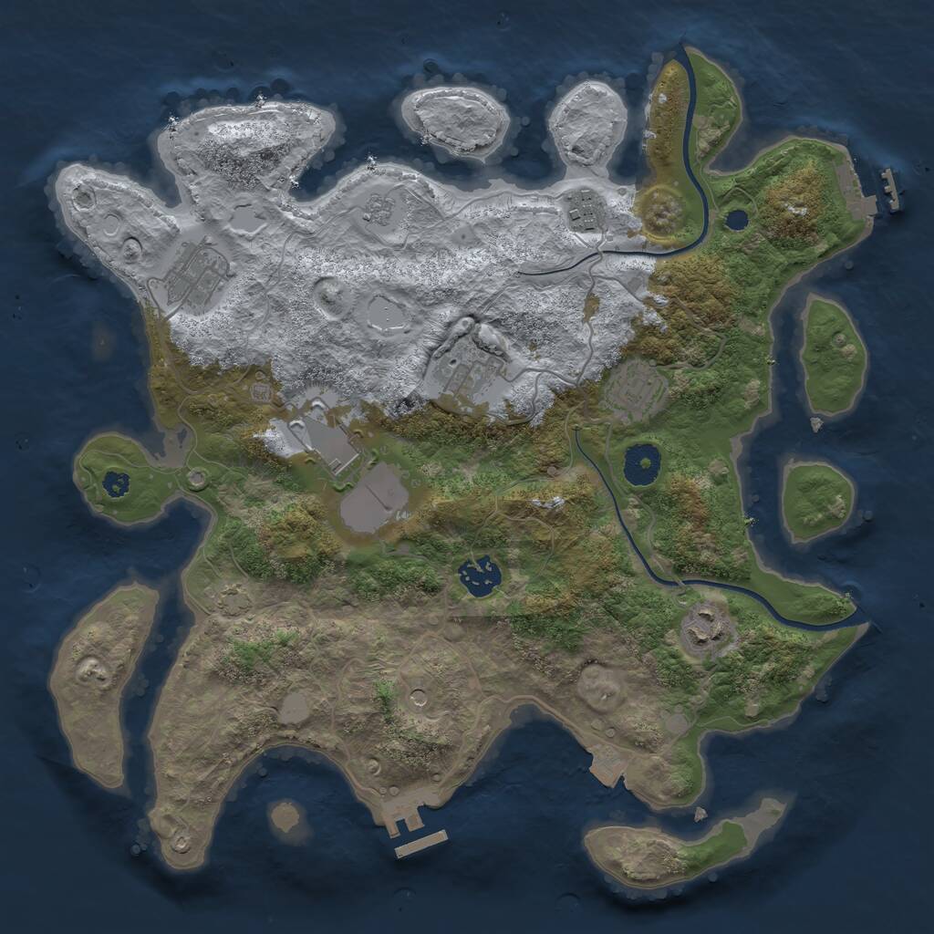 Rust Map: Procedural Map, Size: 3500, Seed: 1698746522, 13 Monuments