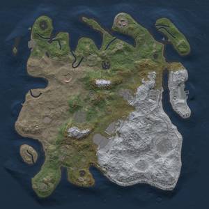 Thumbnail Rust Map: Procedural Map, Size: 3500, Seed: 1093683953, 17 Monuments