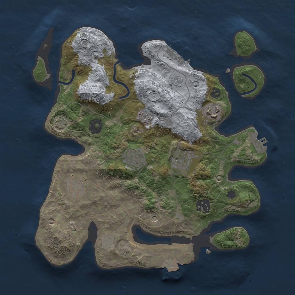Rust Map: Procedural Map, Size: 3000, Seed: 7838, 14 Monuments
