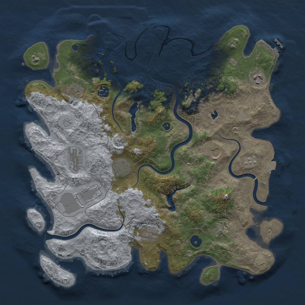 Rust Map: Procedural Map, Size: 4000, Seed: 931644463, 16 Monuments