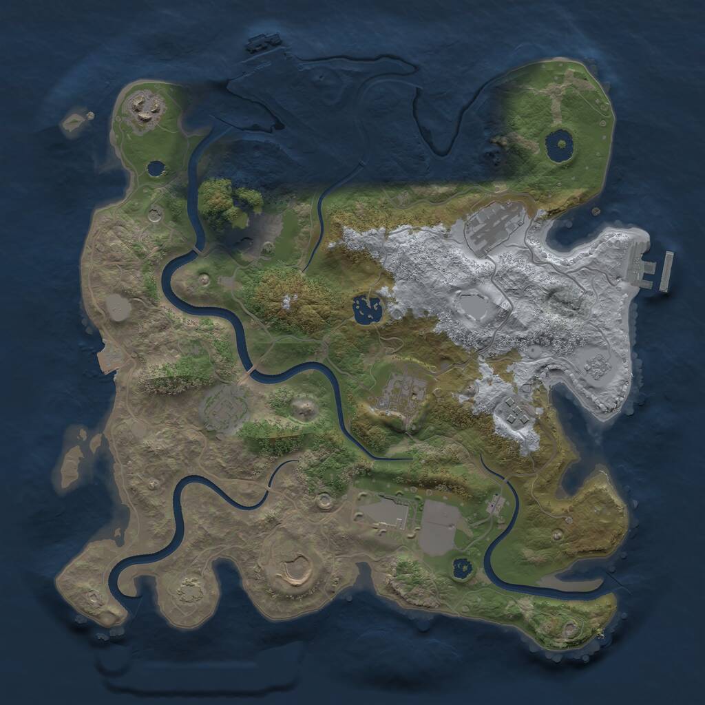 Rust Map: Procedural Map, Size: 3500, Seed: 287641, 15 Monuments
