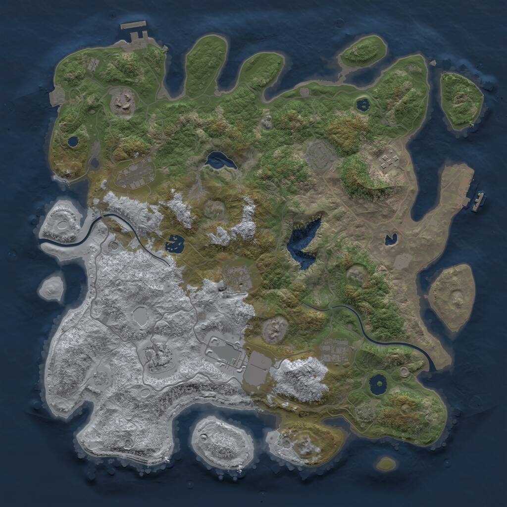 Rust Map: Procedural Map, Size: 4000, Seed: 946128375, 15 Monuments