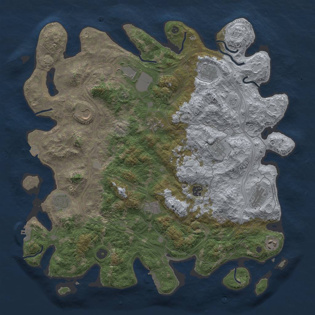 Rust Map: Procedural Map, Size: 4500, Seed: 1881287320, 19 Monuments