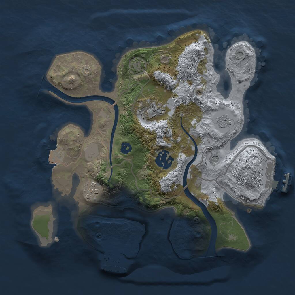 Rust Map: Procedural Map, Size: 2500, Seed: 265923810, 9 Monuments