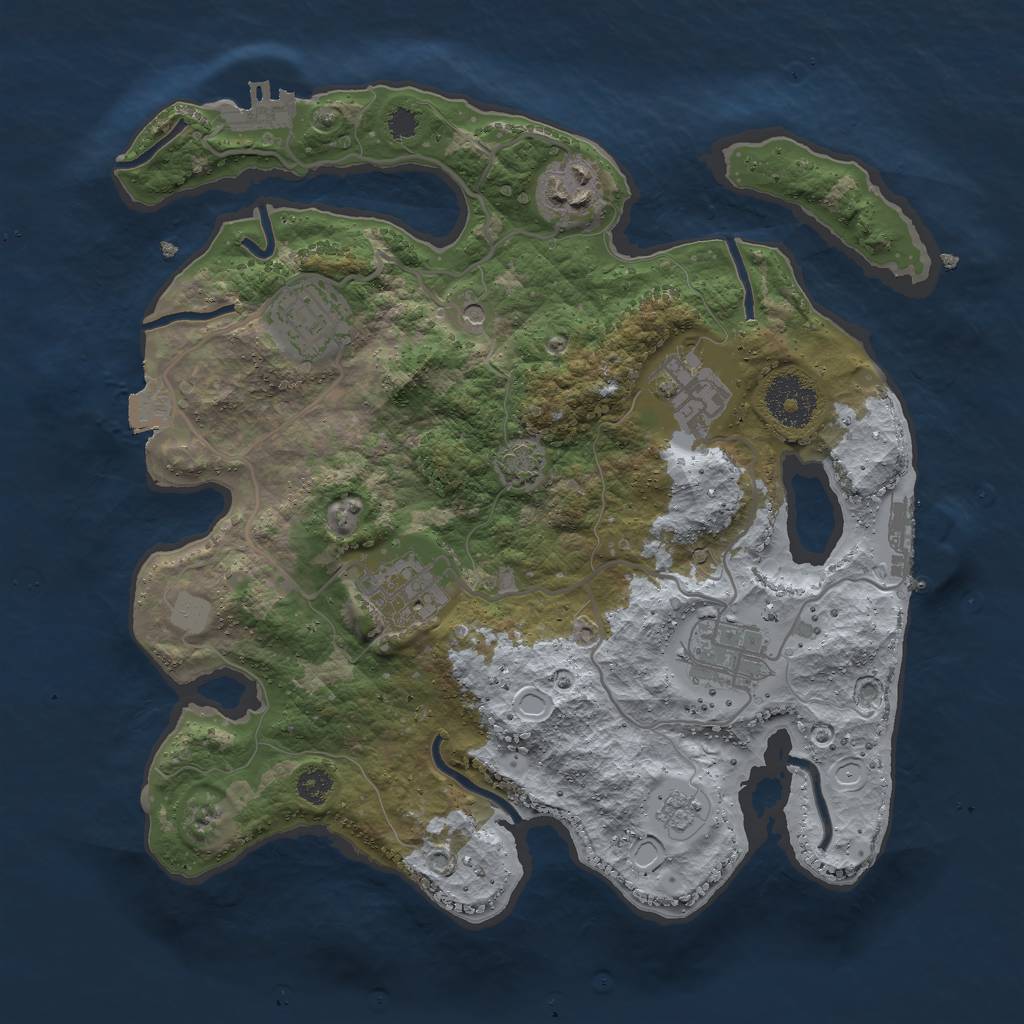 Rust Map: Procedural Map, Size: 3000, Seed: 1367923057, 13 Monuments