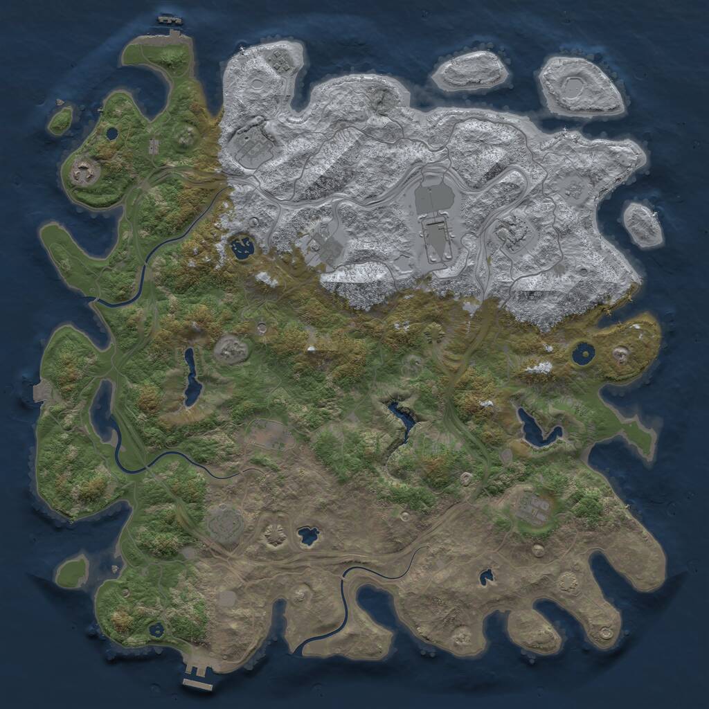 Rust Map: Procedural Map, Size: 4800, Seed: 915554022, 16 Monuments