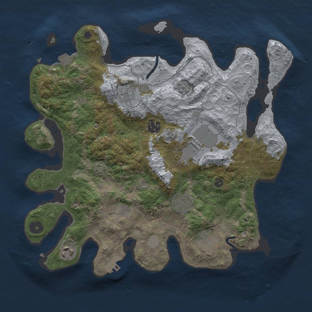 Rust Map: Procedural Map, Size: 3500, Seed: 5490, 15 Monuments