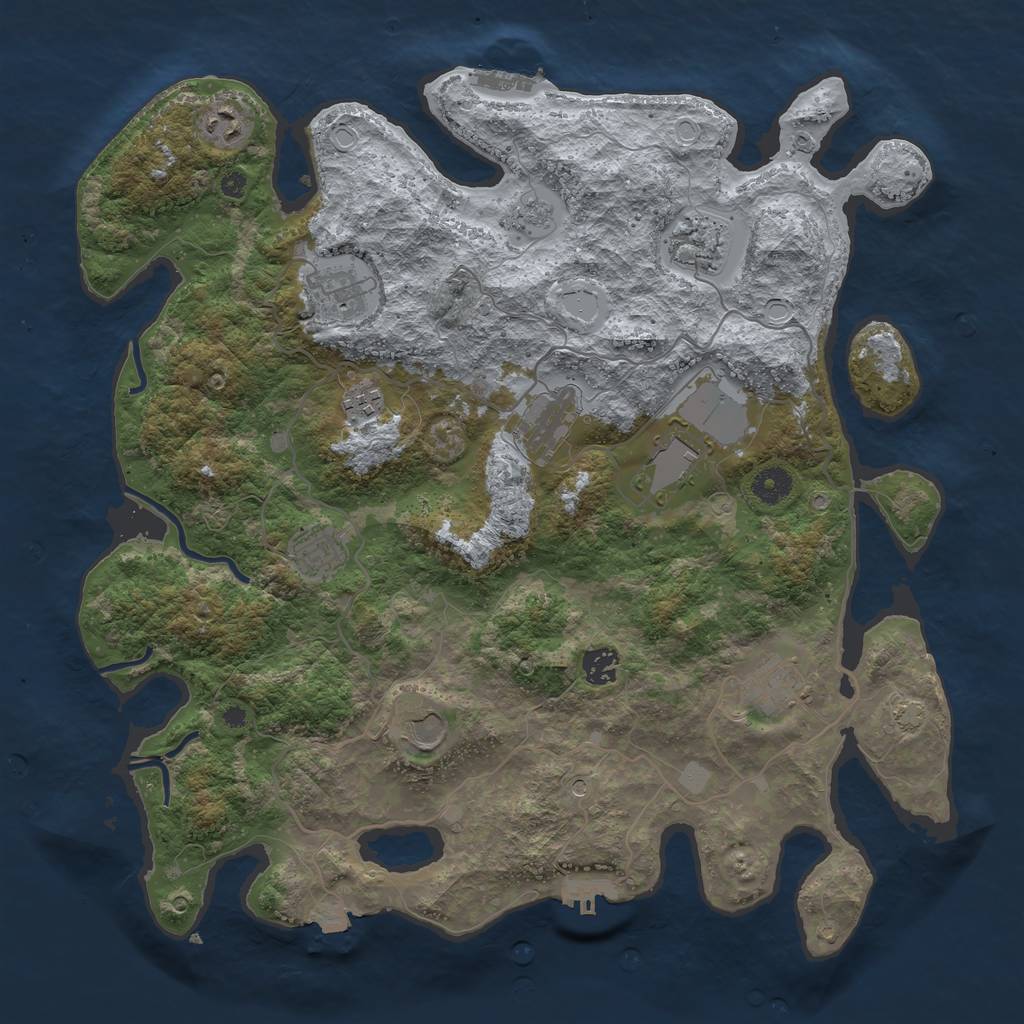 Rust Map: Procedural Map, Size: 4050, Seed: 567827849, 18 Monuments