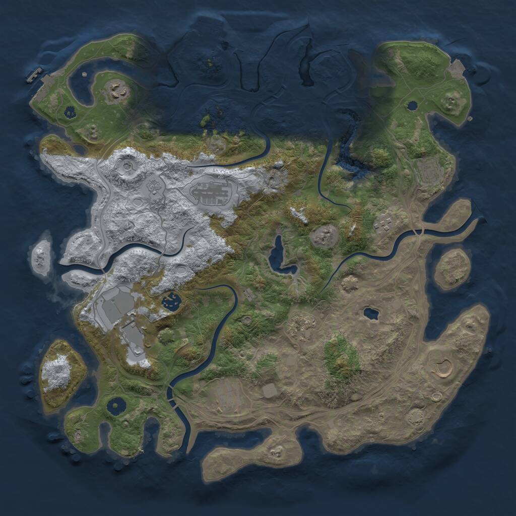 Rust Map: Procedural Map, Size: 4250, Seed: 53866385, 15 Monuments