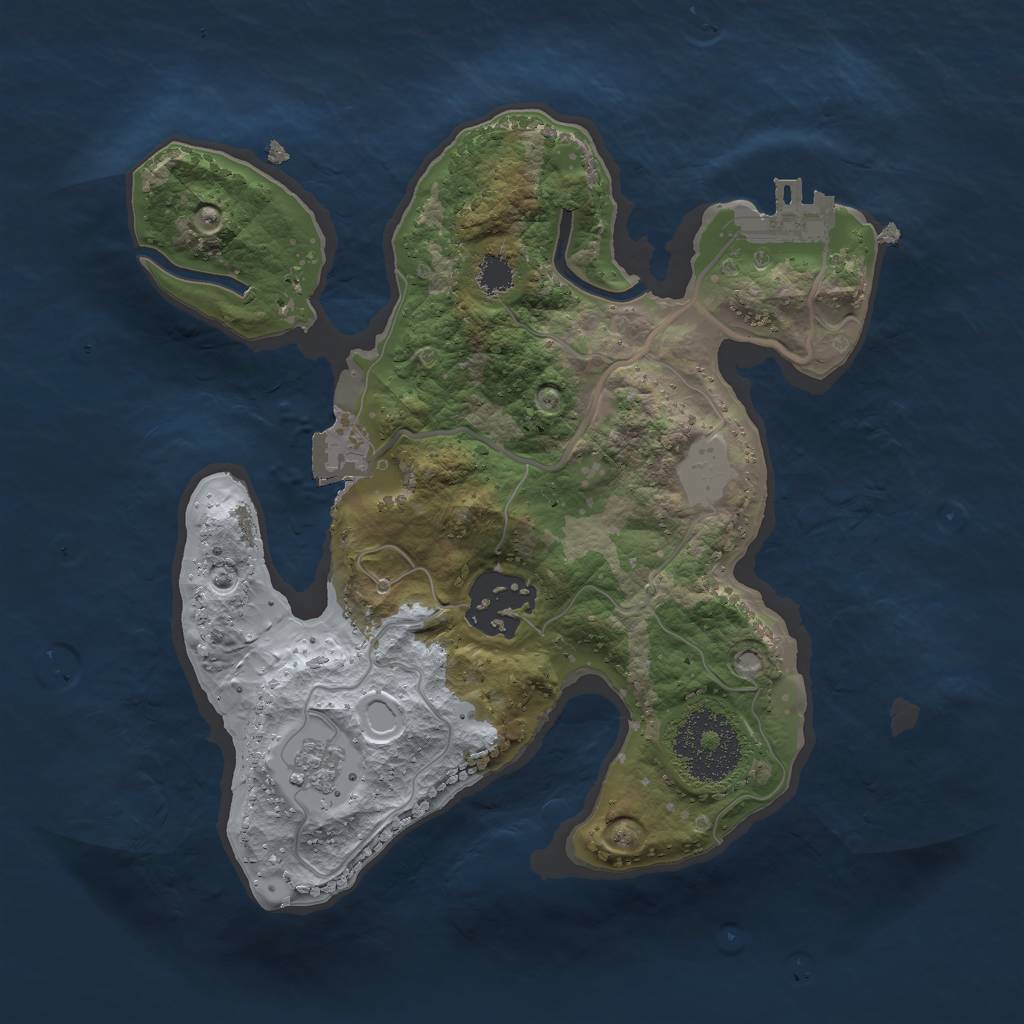 Rust Map: Procedural Map, Size: 2250, Seed: 1634928481, 6 Monuments